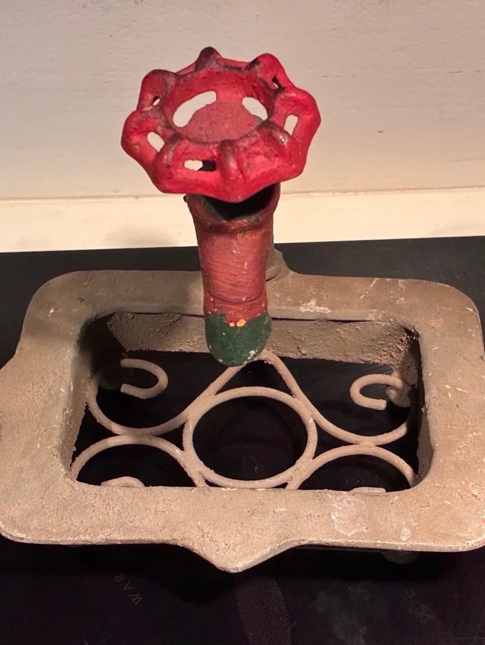 Vintage metal Garden spigot soap dish